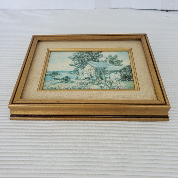 2 Cottage Prints 12"x7.5" Kierstead Gallery Vintage Wood Frame 1980s Cottagecore - Picture 4 of 16